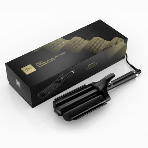 Image of ghd Wave Triple Barrel Waver in Black - for Quick, Loose Beach Waves that Last All Day, Less Frizz, ghd Advanced Technology, No Extreme Heat Damage - for All Hair Types - (UK Plug)