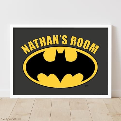 Image of Batman Print - Batman Logo Personalised Name Poster DC Superhero Wall Art (21cm x 29.7cm - A4)