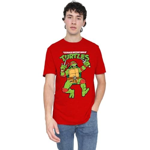Image of Teenage Mutant Ninja Turtles TMNT Retro Raph Unisex T Shirt, Red, Small
