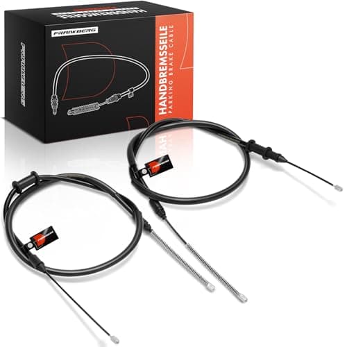 Image of Frankberg 2x Handbrake Cable Parking Brake Rear Drum brake Compatible with Kubistar Box X76 Kangoo KC0/1 Kangoo Express FC0/1 Replace# 7700311698