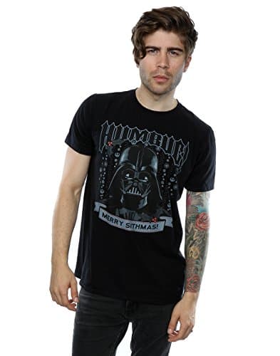 Image of Star Wars Men's Christmas Darth Vader Humbug T-Shirt Large Black