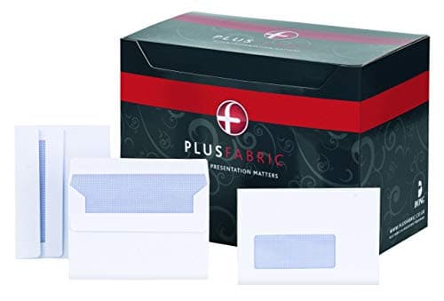 Image of Plus Fabric C6 White Wallet Self Seal Envelope, 120 gsm, Pack of 500