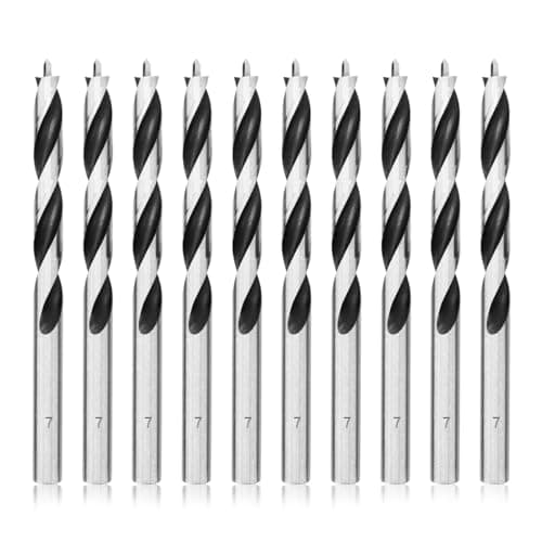 Image of Meccion Wood Drill Bits 7mm 10Pcs Brad Point Auger Drill Bit Professional Woodworking Lip and Spur Drill Bit for Wood