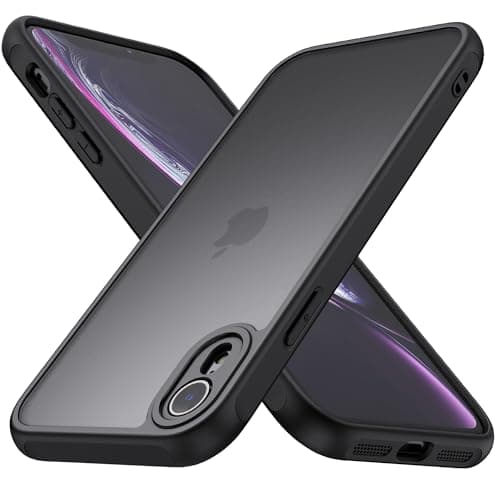 Image of Oumida Matte Case for iPhone XR Case 6.1-Inch, Shockproof Drop Protection Anti-Fingerprint, Frosted Translucent Back Phone Cover for iPhone XR Black