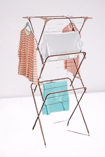 Image of tradefirst 3 Tier Clothes Airer 【|】 Clothes Drying Rack【|】 Portable Small Clothes Horse Extendable And Adjustable For Laundry Room + Indoor And Outdoor Rose Gold
