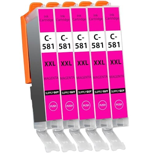 Image of Supply Guy 581XXL Ink Cartridges Magenta compatible with Canon CLI-581 XXL for Pixma TS705 TS705a TS6350 TS6350a TS6351 TS6351a TS6300 TR8550 TS9550 Multipack 5 Printer Cartridges 581 XXL