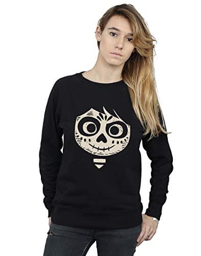 Image of Disney Women's Coco Miguel Skeleton Face Sweatshirt Black Small