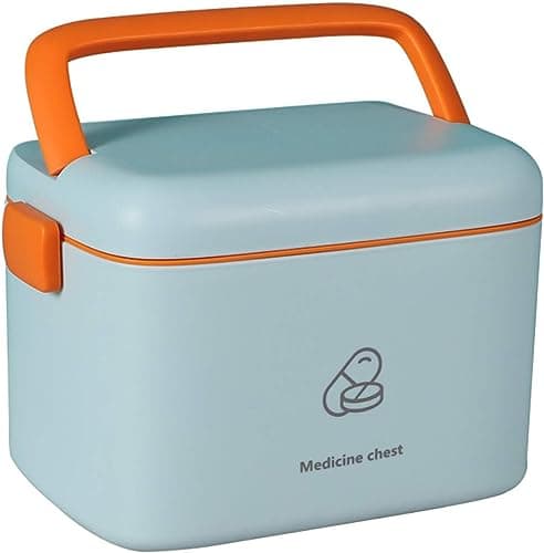 Image of AIWEIYER Medical Box Storage Box First Aid Kit-Family First Aid Box Portable Diagnostic Medicine Box Children's Storage Box Multi-layer Medicine Box（Light blue）