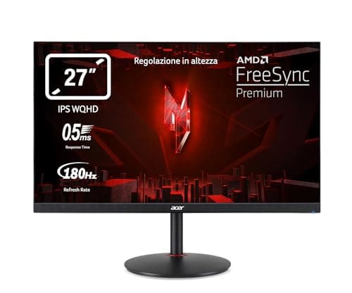 Image of Acer Nitro XV271UM3bmiiprfx - 27" QHD, 180Hz (2560x1440, 16:9, FreeSync, 1ms, 250 Nits, Comfyview, BlueLightShield, 2xHDMI 2.0/1xDP 1.2) Tilting PC Monitor, Black
