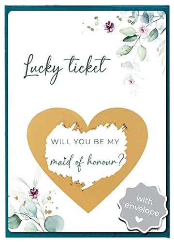 Image of Joli Coon Will you be my maid of honour scratch card with envelope - Maid of honour proposal card