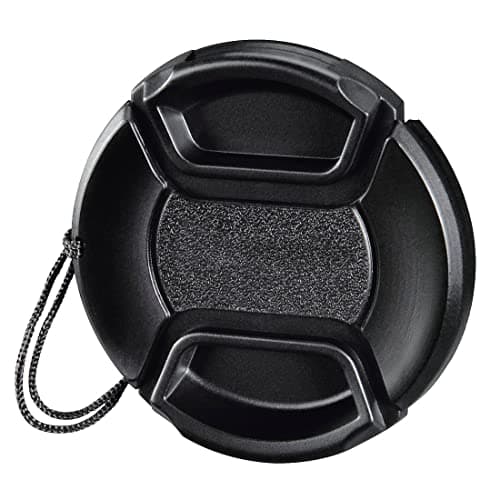 Image of Hama 46 mm Smart Snap Lens Cap for Cameras with 46 mm Lens, with Holder/Cord/Strap, Lens Protector, Lens Cover, Replacement, Easy to Attach, Clamp, Universal, Black