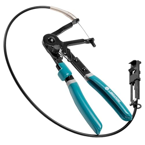 Image of LIBRATON Flexible Hose Clamp Pliers, 27.5" Radiator Hose Clamp Pliers, 8-50mm Adjustable Ratcheting Spring Clamp Removal Tool, Ergonomic Handle for Automotive, Oil, and Machinery Maintenance