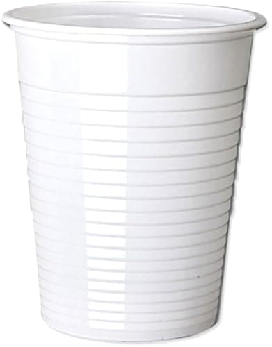 Image of Sunrise Packaging 1000 x 7oz White Plastic Cups Vending Style Water Coolers Cold Drink Party Office School Home Catering Buffet Outdoor Indoor