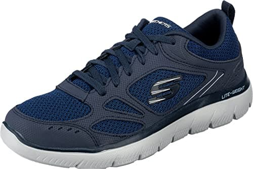 Image of Skechers Men's Summits South Rim Trainers, Navy Leather/Mesh/Trim, 8 UK
