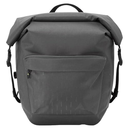 Image of Altura Thunderstorm Adventure 15L Roll Top Waterproof Cycling Pannier, Rixen Kaul Klickfix Fittings, Reflective Print For Low Light Conditions, Welded Front Aditional Pocket