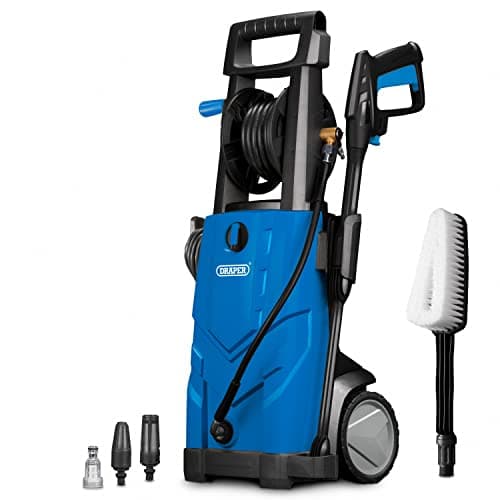 Image of Draper 165Bar Electric High Powered Pressure Washer | 2393Psi Jet Wash | 2200W Power Washer | Home Car Driveway and Patio Cleaning | 6m Hose Length | Accessories Included | 98677