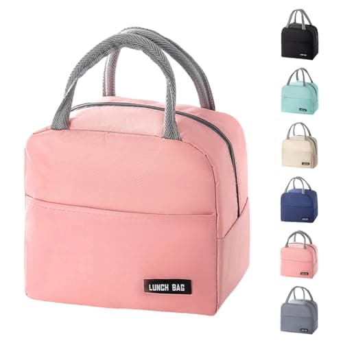 Image of SUOXU Insulated Lunch Bag for Men Women Kids Cool Bag- Reusable Thermal Food Bag Ice Pack with Leak-Proof Liner, Cooler Tote for Work, School, Picnic & Travel (Pink-5L)