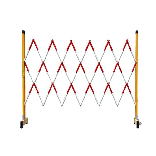 Image of SBCGFY Expandable Retractable Metal Traffic Barrier – Easily Movable, Divides No-Man's Land & Work Zones,Red White-1.2x2.5m