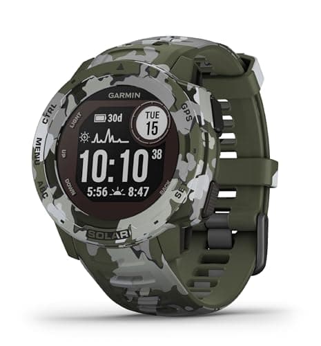 Image of Garmin Instinct Solar, Solar-powered Rugged Outdoor Smartwatch, Built-in Sports Apps and Health Monitoring, Lichen Camo