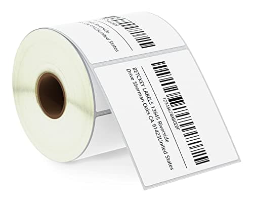 Image of BETCKEY - 76mm x 76mm(3 in x 3 in) Multipurpose & Large Square Thermal Labels, 500 Perforated Stickers per Roll Compatible with Zebra & More Printers [1 Roll/500 Labels]