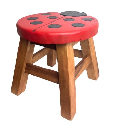 Image of Crafty Artisan kids wooden stools (lady bird)
