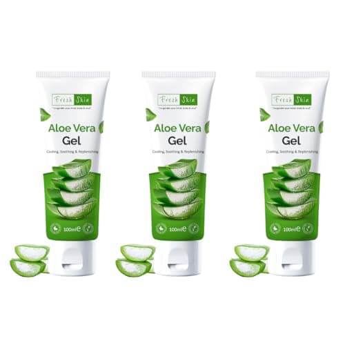 Image of Aloe Vera Gel Tube 100ml (Pack of 3) - 99% Naturally Bio-Active Aloe Vera - Cruelty-Free and Vegan - Cooling, Soothing and Moisturising for All Skin Types