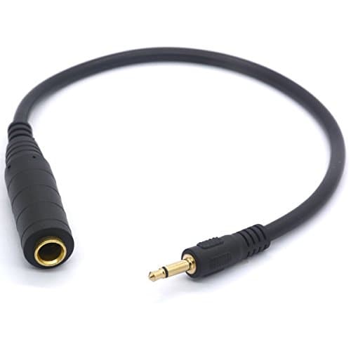 Image of Tomost DC 3.5mm to 6.35mm Mono Cable - 6.35mm 1/4 inch Mono Jack Socket to 3.5mm 1/8" Mono Jack Plug Audio Adapter Converter Cord 1Ft (Single Channel)