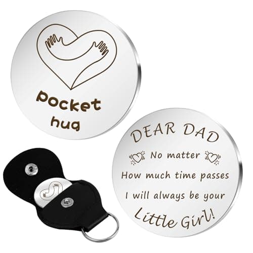 Image of Aridantrp Dad Valentines Gifts for Dad from Daughter Son Gifts Father's Day Idea Birthday Gift for Daddy Pocket Hug Gift for Daddy Keyring Keychain Papa Presents for Dads From Daughter Son