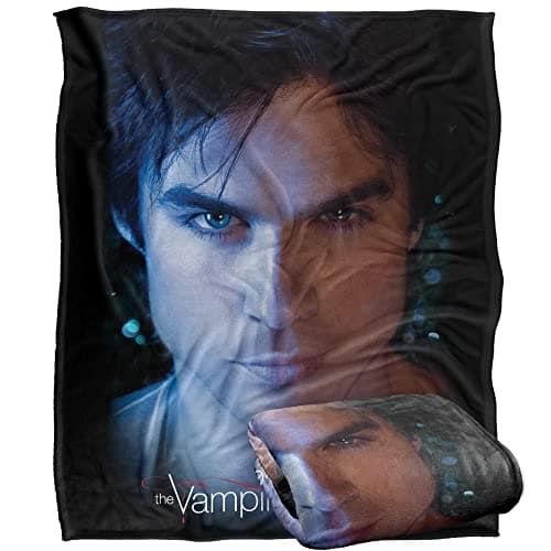 Image of Vampire Diaries Damon Eyes Officially Licensed Silky Touch Super Soft Throw Blanket 152 x 127 cm