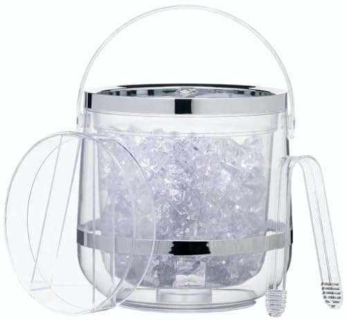 Image of BarCraft Insulated Ice Bucket with Lid and Tongs in Gift Box, Plastic, 2.5 Litre, Acrylic