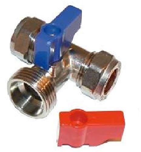 Image of Pack of 2-15mm x 3/4" Tee Washing Machine Valve
