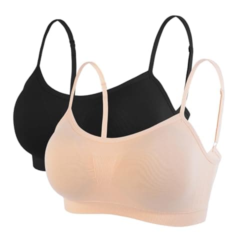 Image of Litthing Women Sports Bra Seamless Comfort Bras Padded Ladies Tops Adjustable Strap Bralettes Vest Style Athletic Wireless Wrap Chest Crop Top for Yoga Fitness Exercise