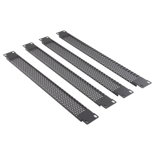 Image of kenable Mesh Vented 1U Blanking Plate for 19 inch Rack Mounted Data Cabinet Black - 4 Pack