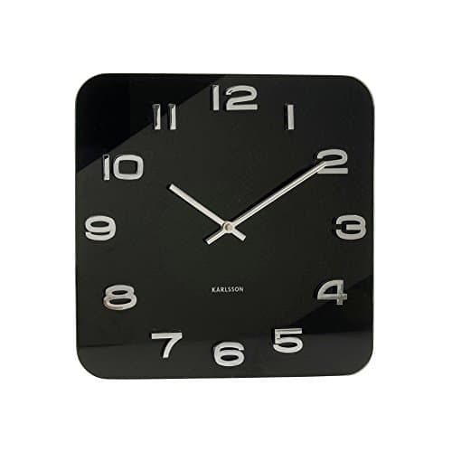 Image of Karlsson Vintage Glass Wall Clock, Black, 35 cm