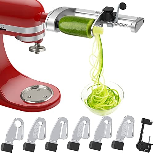 Image of Spiralizer Attachment Compatible with KitchenAid Stand Mixer, Comes with Peel, Core and Slice, Not KitchenAid Brand Spiralizer Attachment(7 Blades)