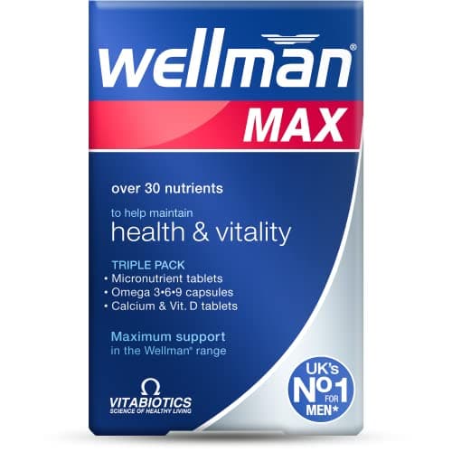 Image of Wellman Max - Multivitamin Tablets for Men Formula Mix with Maximum Support for Energy, Immune System, Testosterone Level, Bone, Brain,Heart and Vision Health,