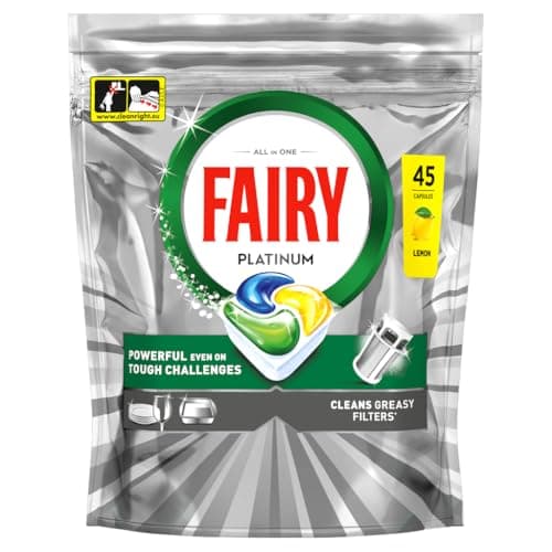 Image of Fairy Platinum Dishwasher Tablets, Lemon, 45 Capsules