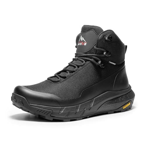 Image of NORTIV 8 Men's Mid Waterproof Hiking Boots Outdoor Lightweight Breathable Trekking Camping Mountaineering Shoes HydroTrek,Size 10,Black,NMUMHB2504