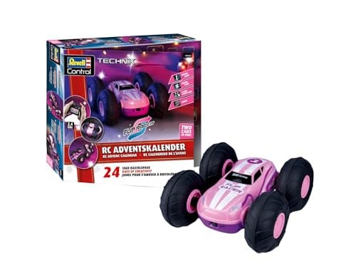 Image of Revell Advent Calendar RC Stunt Car Pink I RC Stunt Car With 360 Super Spin I DIY Advent Calendar I Christmas Calendar for Boys, Girls and Adults from 8 Years I Car Assembly in 24 Days
