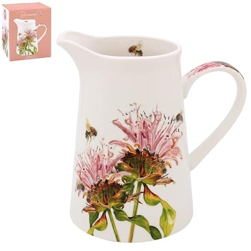Image of Lesser & Pavey Sarah Boddy BeeTanical Bergamot Jug | Ceramic or Glass for Kitchen Use | Beautiful Cream or Milk Jug for Daily Needs | Versatile Water Jug