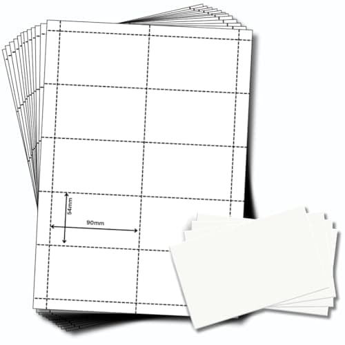 Image of OfficeGear Name Badge Inserts Business ID Badges Refills (550 Pack) 90x54mm - White A4 Printable Card 150 GSM - 55 Sheet 550 Perforated Cards