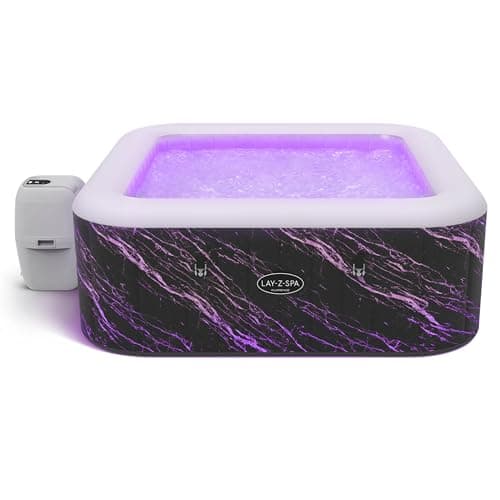 Image of Lay-Z-Spa Florence Airjet Hot Tub with Built In LED Light System, 140 AirJet Massage System Inflatable Hot Tub With Freeze Shield Technology, 4-6 Person