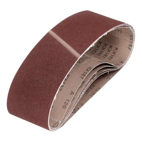 Image of sourcing map 152mm x 1220mm Sanding Belts, 6 Pcs 120 Grits Aluminum Oxide Abrasive Belt Sander File Belt for Woodworking, Metal Polishing, Knife Sharpener