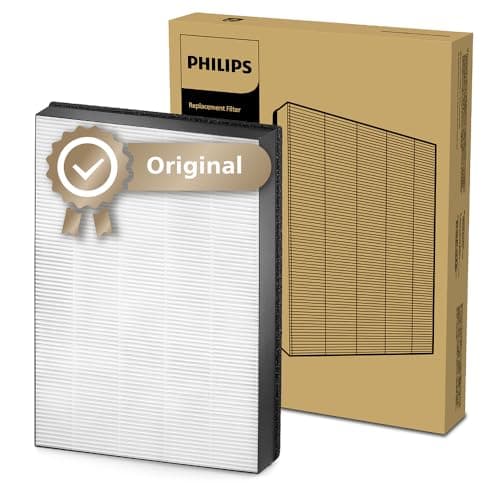 Image of Philips Original Replacement Filter for Air Purifier 2000i and 3000i Series AC2887/AC2889, AC2892, AC3829, HEPA NanoProtect, 24 Months Lifetime, Black/White (FY2422/30)