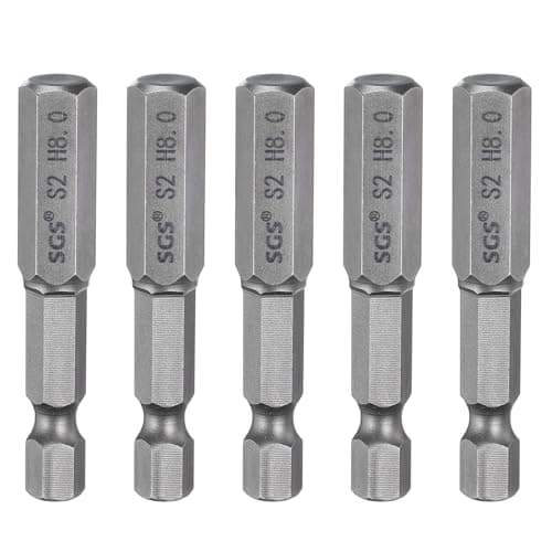 Image of sourcing map 5pcs H8.0 Hex Head Drill Bit Wrench 8mm Metric Flat Tip 1/4" Hex Shank 50mm (2") Long Magnetic Hexagonal Screw Driver Socket Industrial Screwdriver Power Bits
