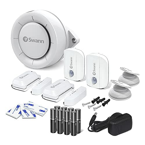 Image of Swann Home Security Alert Kit. Includes 2 Wi-Fi Motion Sensors, 2 Window/Door Sensors & Indoor Siren