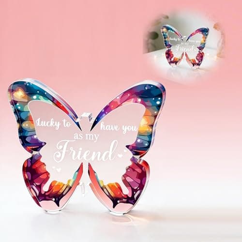 Image of Friendship Gifts for Women,Butterfly Acrylic Plaque, Decorative Keepsake Birthday Gifts for Women Friends Anniversary Wedding Christmas Valentines Day Gift for Home Decor