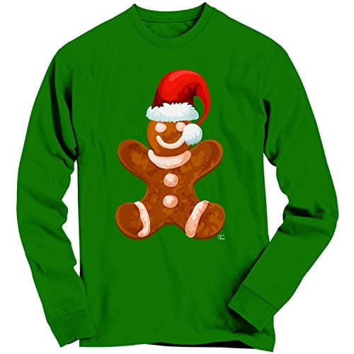 Image of 1Tee Boys Gingerbread Man with Santa Hat Christmas Sweatshirt Jumper Green 9-11 Years