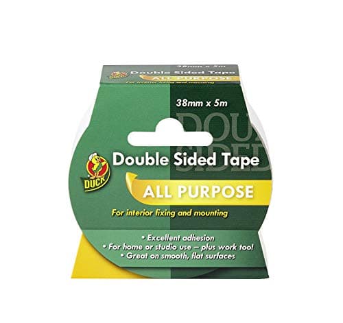 Image of Duck Double Sided Tape, Strong Double Sided Tape for Everyday Use, Mounting, Arts and Crafts, Scrapbook, Photo Albums, Easy to Use Double Sided Sticky Tape with Strong Adhesive and Easy Peel 38mm x 5m