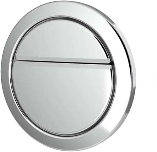 Image of Taps2Traps Thomas Dudley Geo Dual Flush Button, Chrome Plated, 73.5mm Diameter, Pneumatic Operation